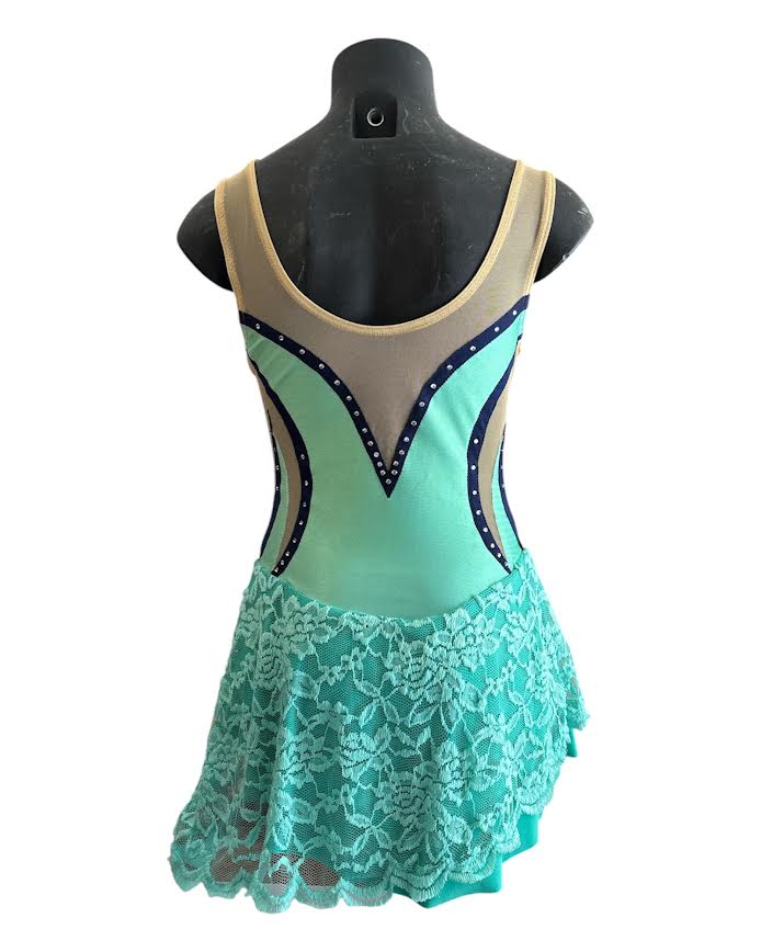 Body con pizzo verde acqua TG 10/11 ANNI